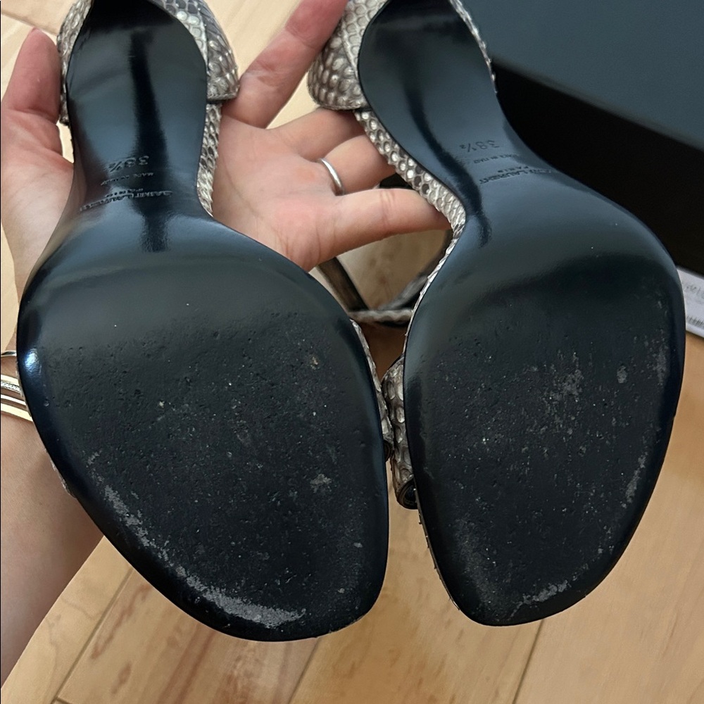 Saint Laurent Python Heels - Black and Cream - Picture 4 of 7